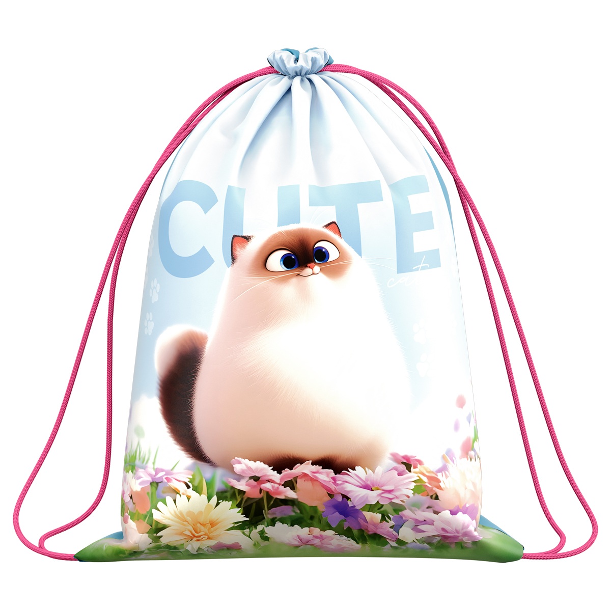 Сумка для сменной обуви. "Cute cats". 34*42. 