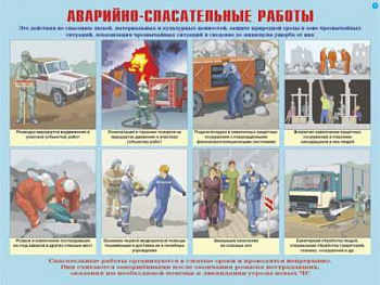 Плакаты "Аварийно-спасательные и другие неотложные работы" (10 плакатов 30*41 см).