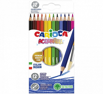 Карандаши 12 цветов. "Carioca Acquarell". Акварельные. 