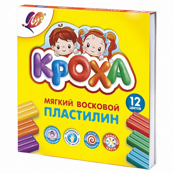 Пластилин восковой " Кроха ". 12 цветов.