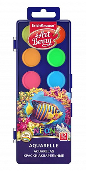 Акварель ArtBerry Neon с УФ защитой яркости 12 цветов.